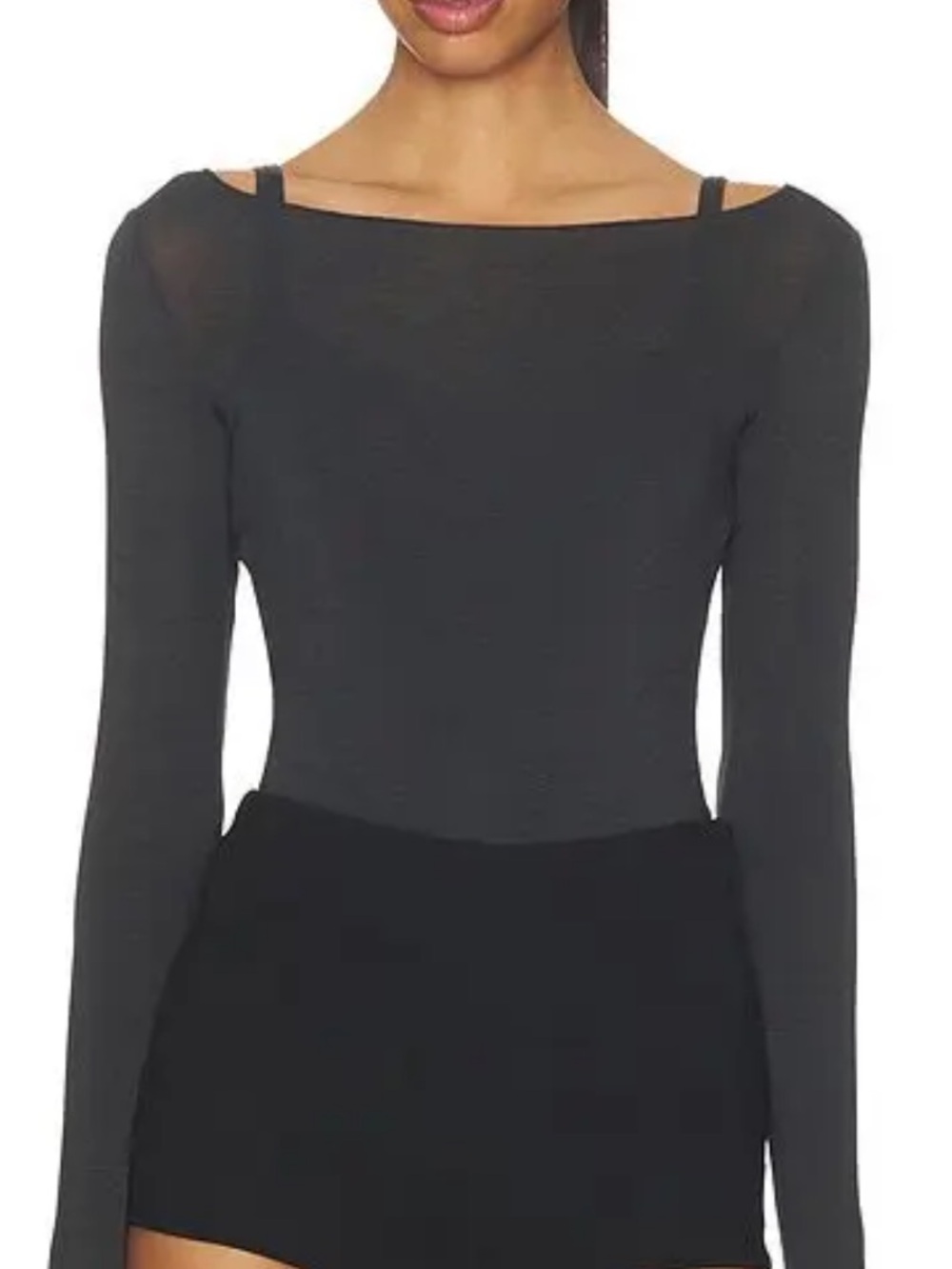 Skims Sheer Modal Boat Neck T-Shirt - Picture 3 of 9